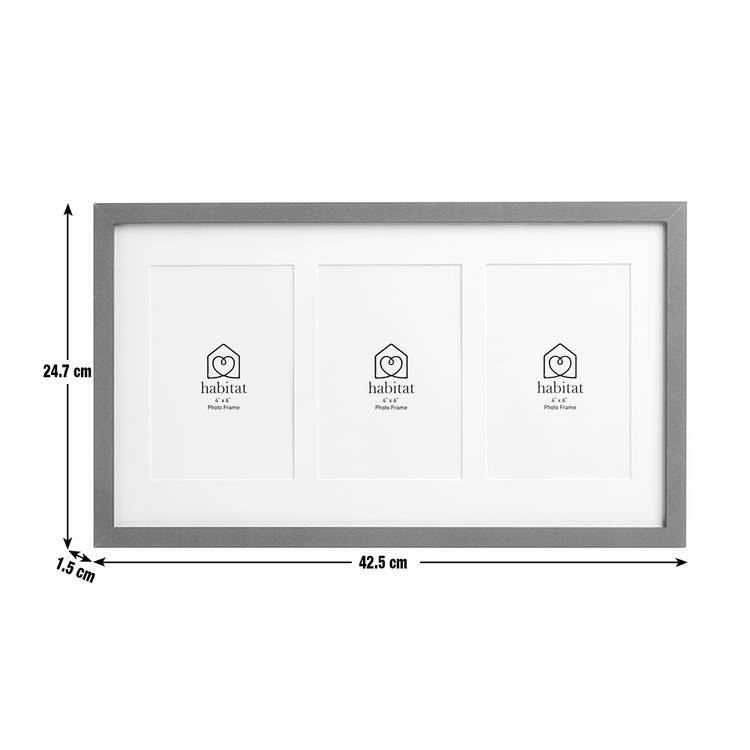 Habitat triple picture frame black 4x6 inches (British brand)