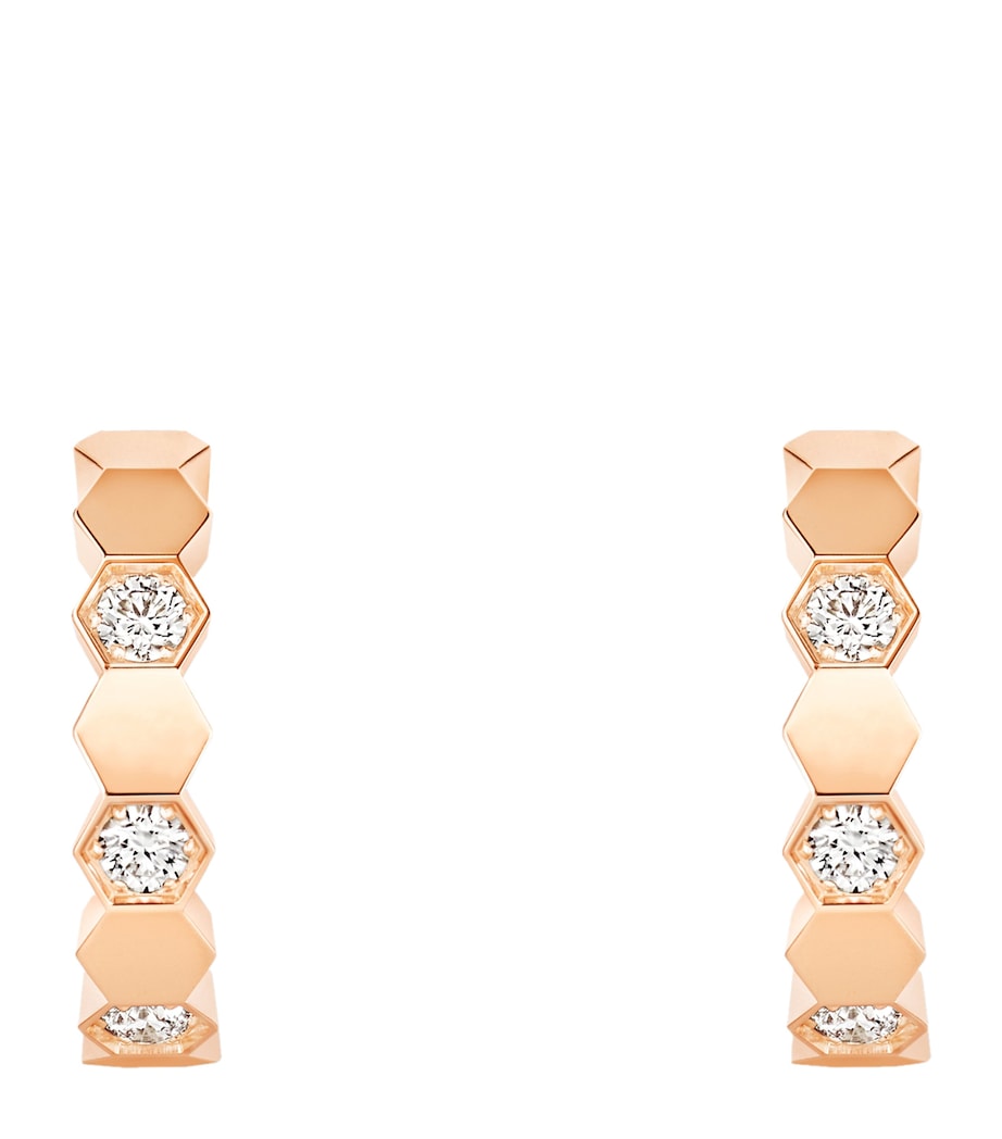 Chaumet rose gold hoop earrings with honeycomb design, UK version