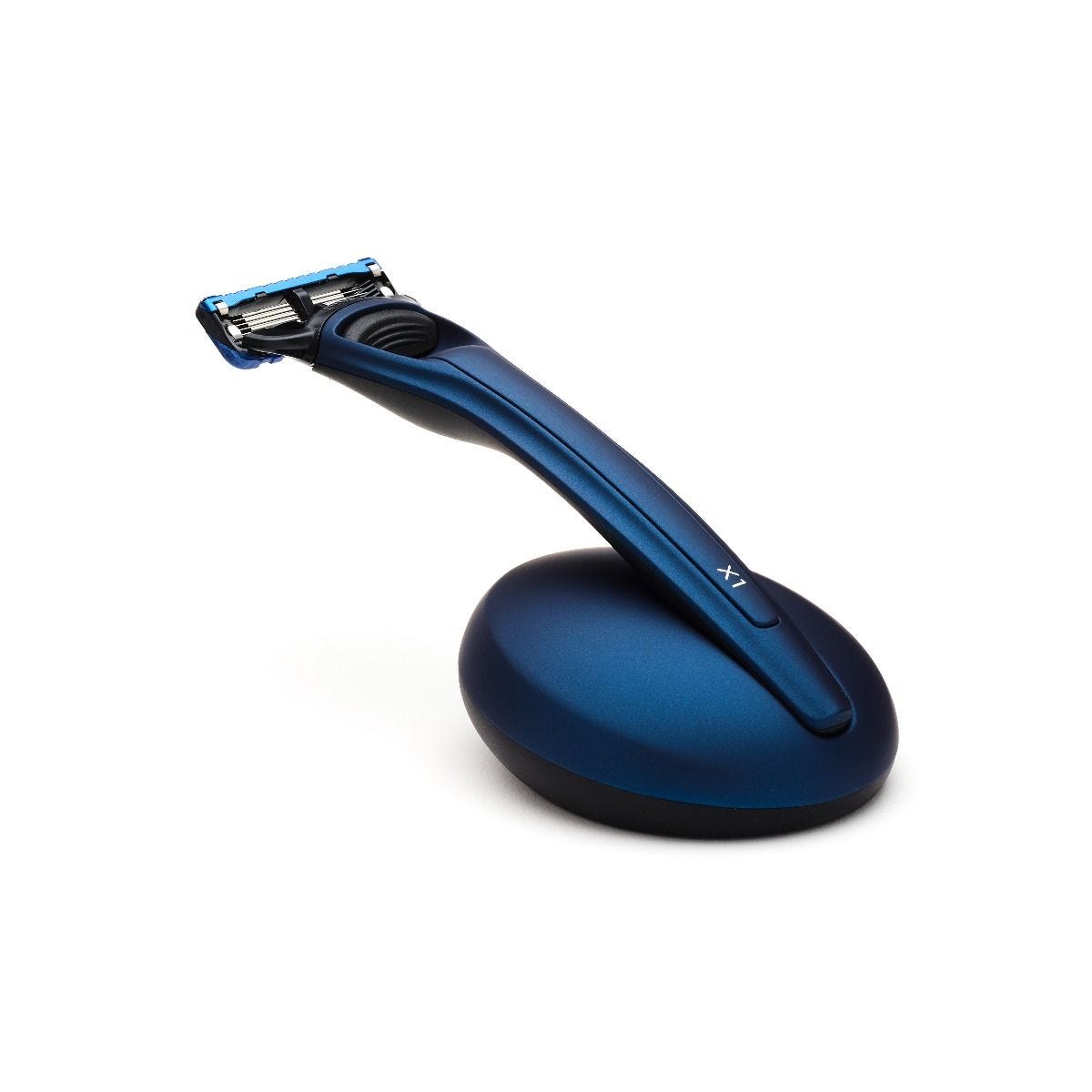 Bolin Webb X1 razor and stand in matte blue (British brand)
