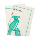 Cotton tea towel lobster in top hat 74cm, imported from the UK