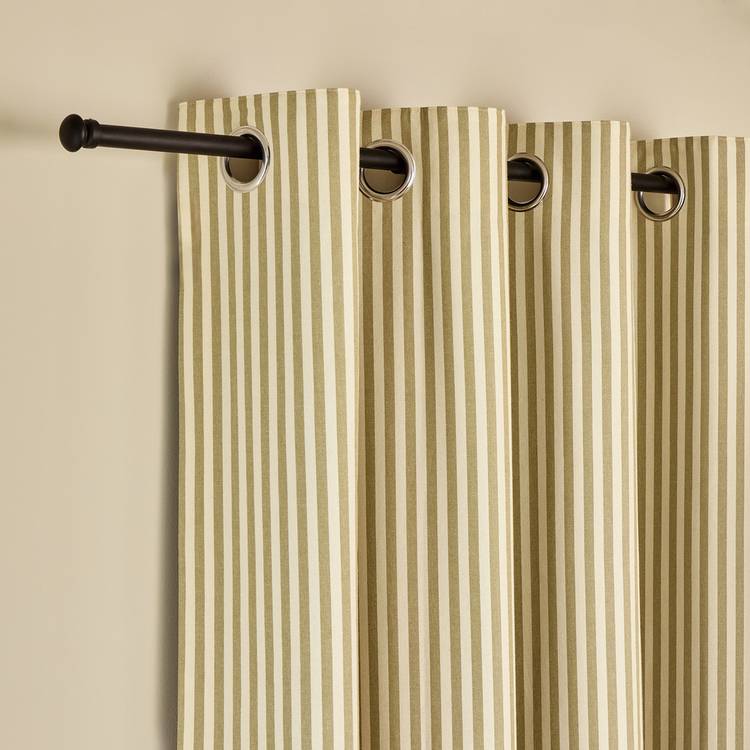 Habitat stripe blackout curtain olive 117x137cm (British brand)