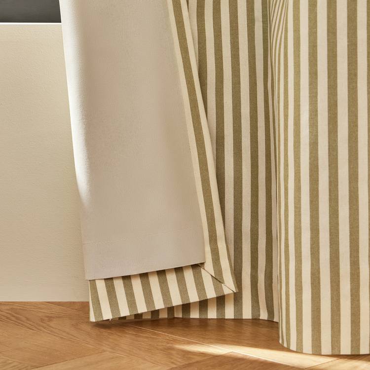 Habitat stripe blackout curtain olive 117x137cm (British brand)