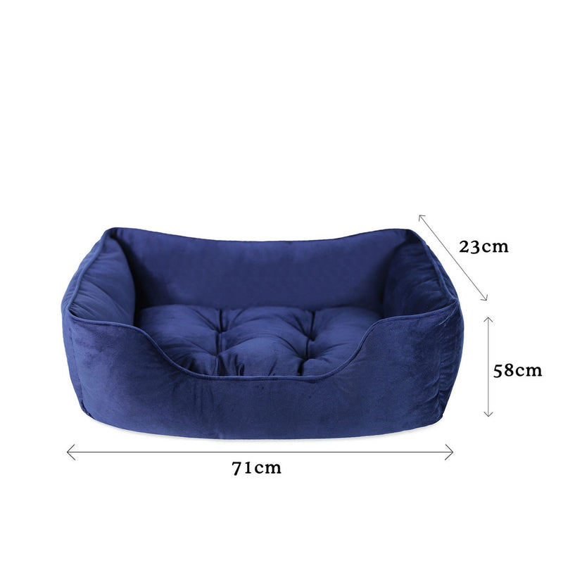 Rosewood velvet pet bed navy large, UK version