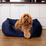 Rosewood velvet pet bed navy large, UK version
