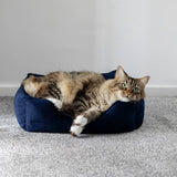 Rosewood velvet pet bed navy large, UK version