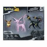 Jazwares Pokémon Select Evolution Pack Eevee Umbreon Espeon figures, imported from the UK