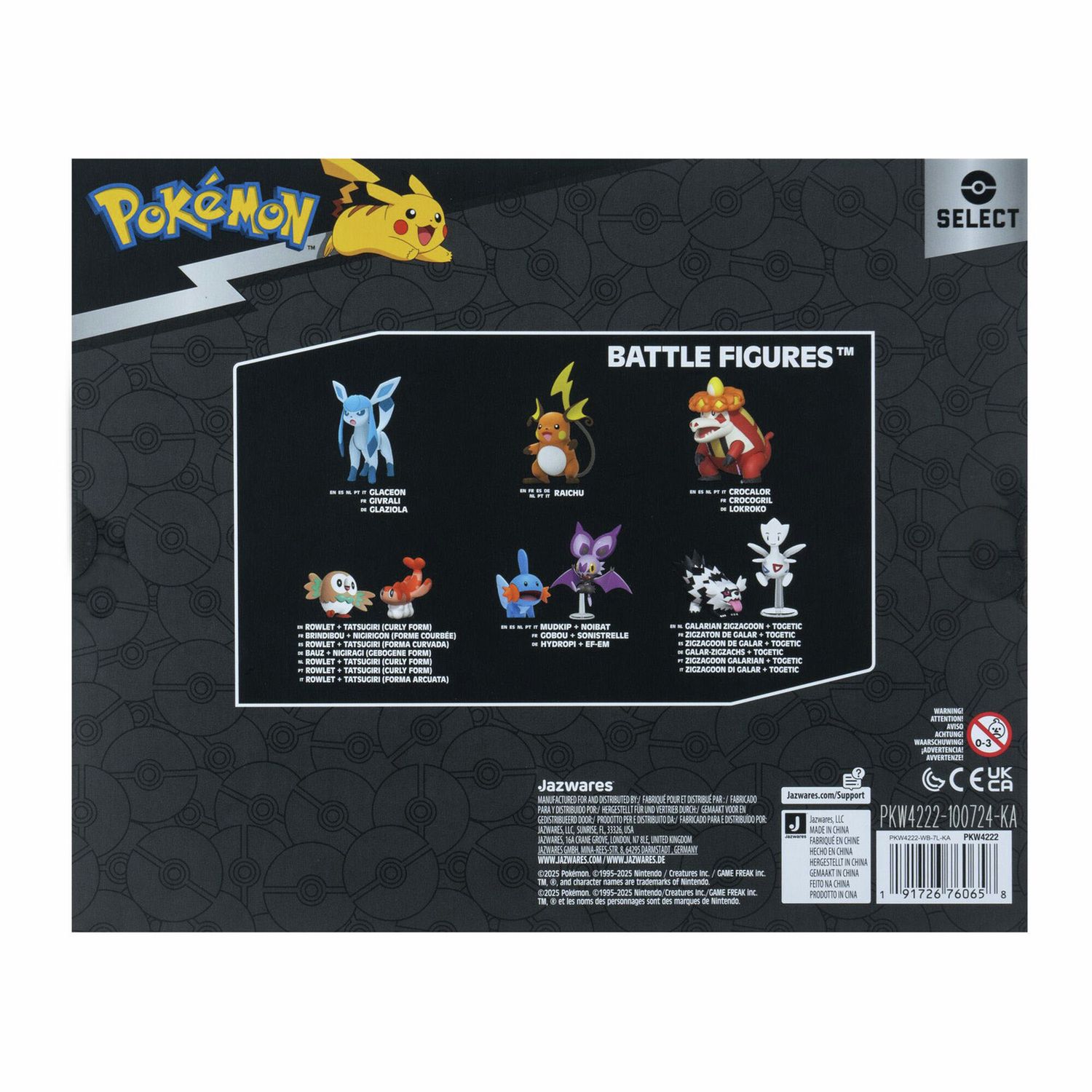 Jazwares Pokémon Select Evolution Pack Eevee Umbreon Espeon figures, imported from the UK