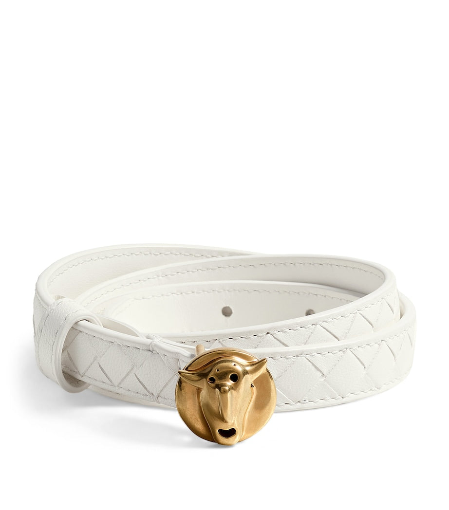Bottega Veneta Nappa leather belt with sculptural buckle (British brand)