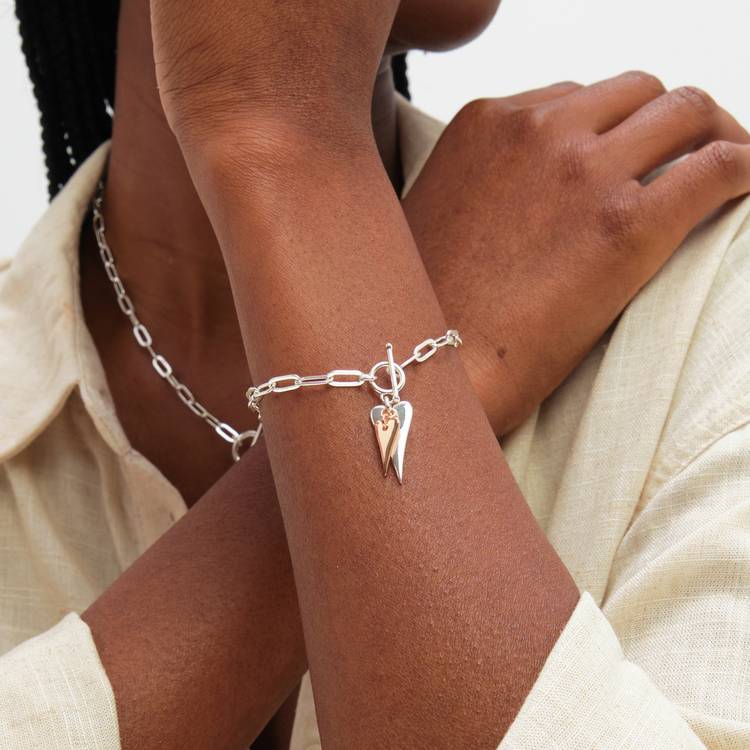 Inicio duotone T-bar bracelet 18cm (British brand)