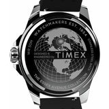 Timex Essex Ave black dial watch with silicone strap (British brand)