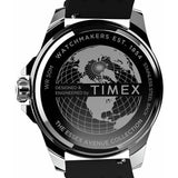 Timex Essex Ave black dial watch with silicone strap (British brand)