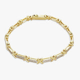 Revere gold plated silver kisses linked tennis bracelet 7.5in - British product