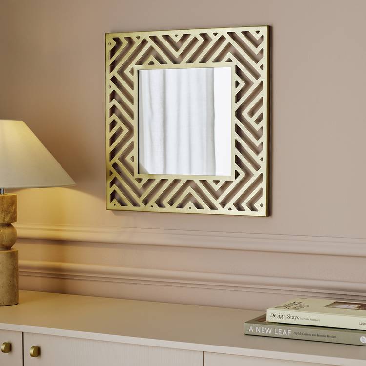 Argos Home gold effect metal cut out square mirror 50x50cm - British product