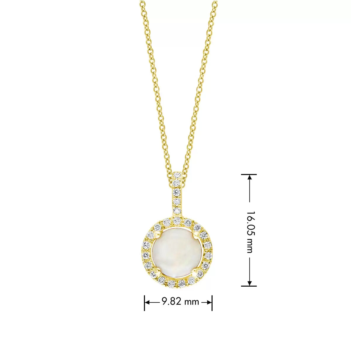 Costco Australian opal diamond pendant 14ct yellow gold - British product