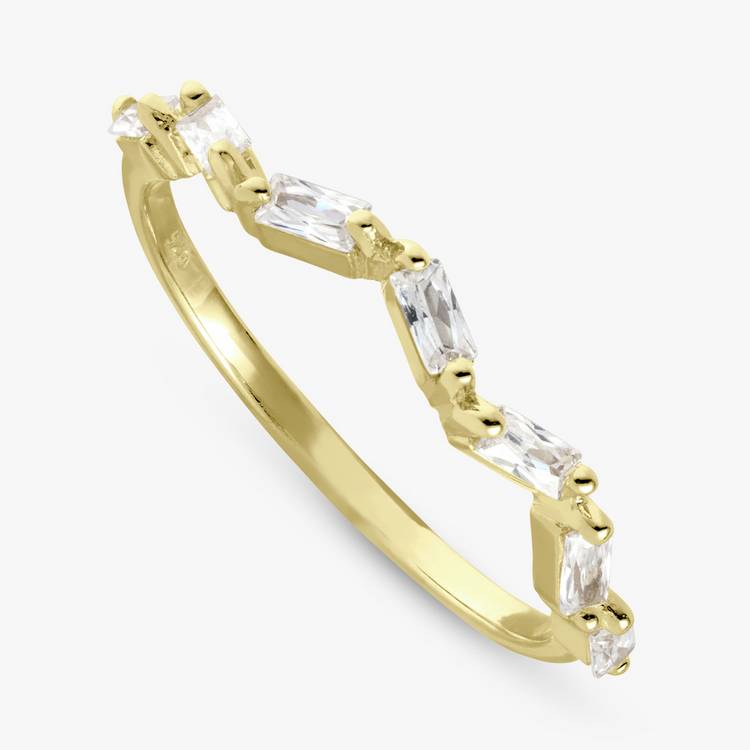 Revere zigzag ring gold plated sterling silver medium - British product