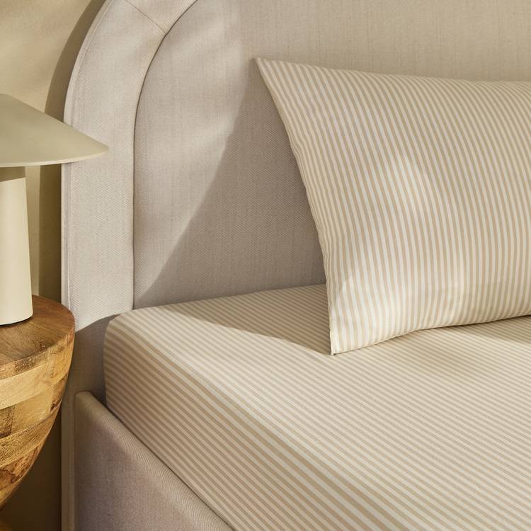Habitat Oxford Stripe fitted sheet superking (British brand)