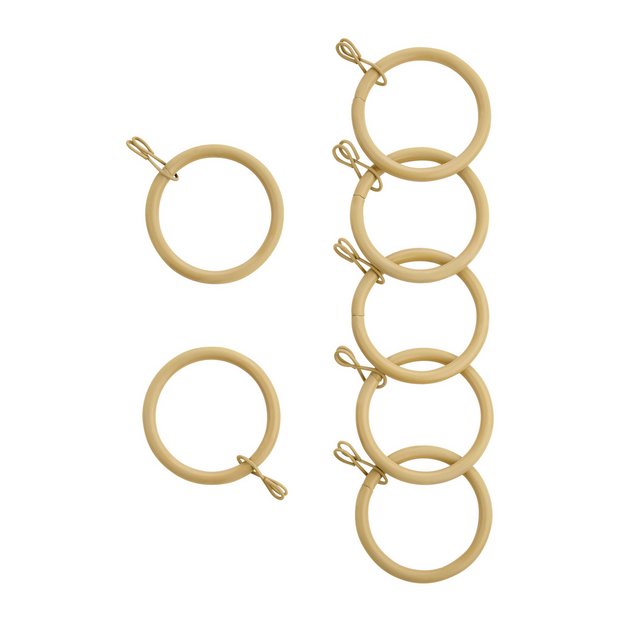 Argos Home metal curtain rings light oak effect 20-pack, UK version