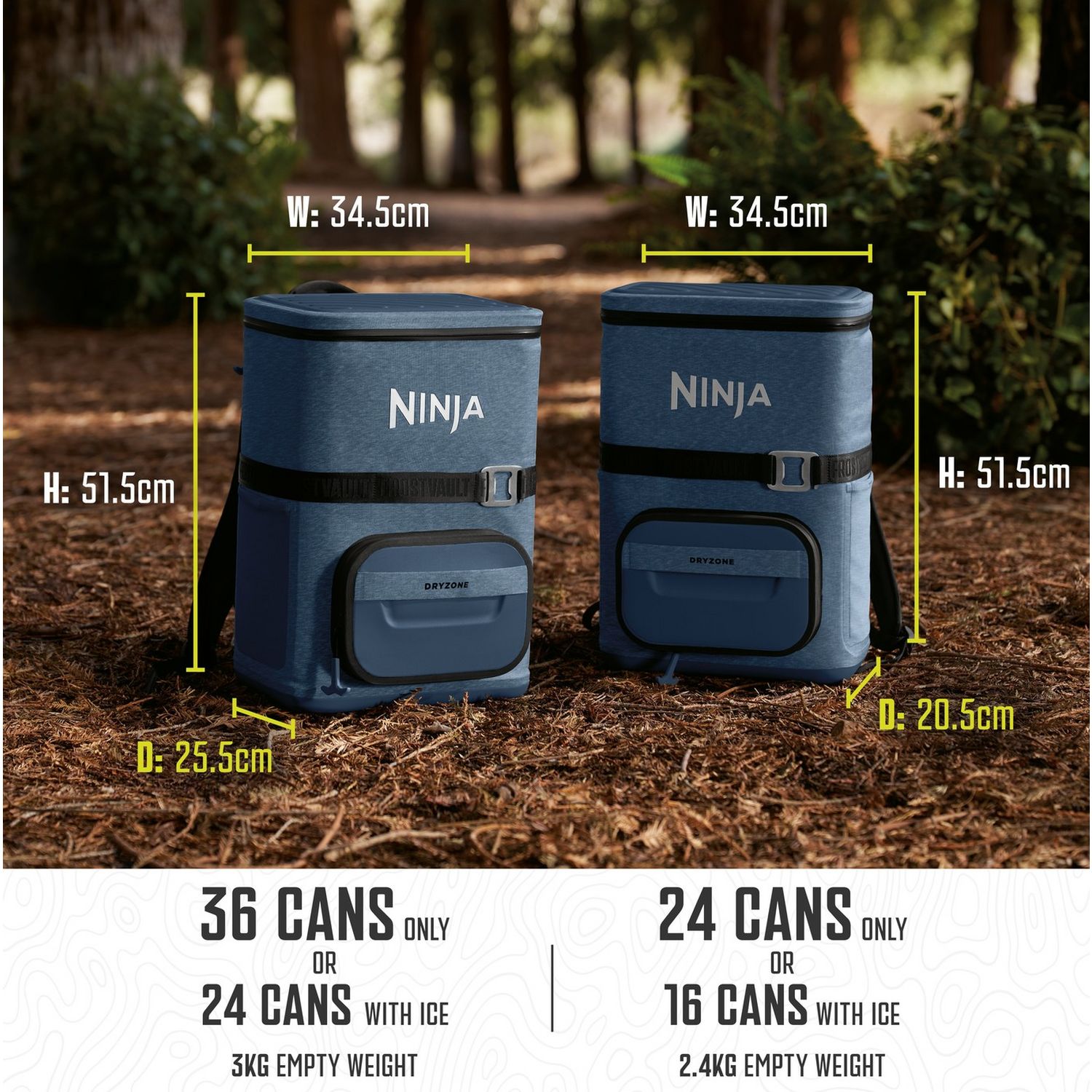 Ninja FrostVault Go cooler backpack blue 17L, imported from the UK