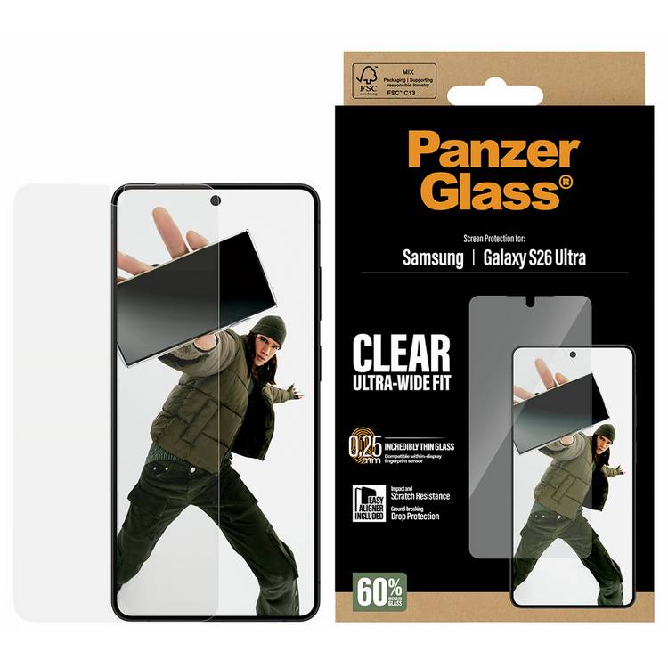 PanzerGlass screen protector for Samsung Galaxy S26 Ultra, UK version