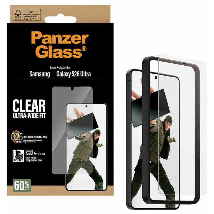 PanzerGlass screen protector for Samsung Galaxy S26 Ultra, UK version