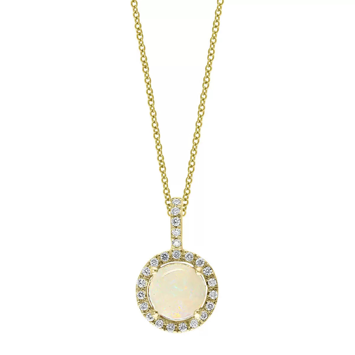 Costco Australian opal diamond pendant 14ct yellow gold - British product