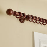 Argos Home wooden ball curtain pole 120cm walnut, UK version