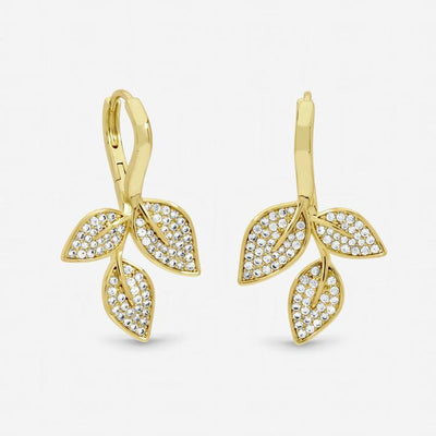Argos Jon Richard Gold Plated Cubic Zirconia Leaf Stud Earrings- Buy online at McGrocer