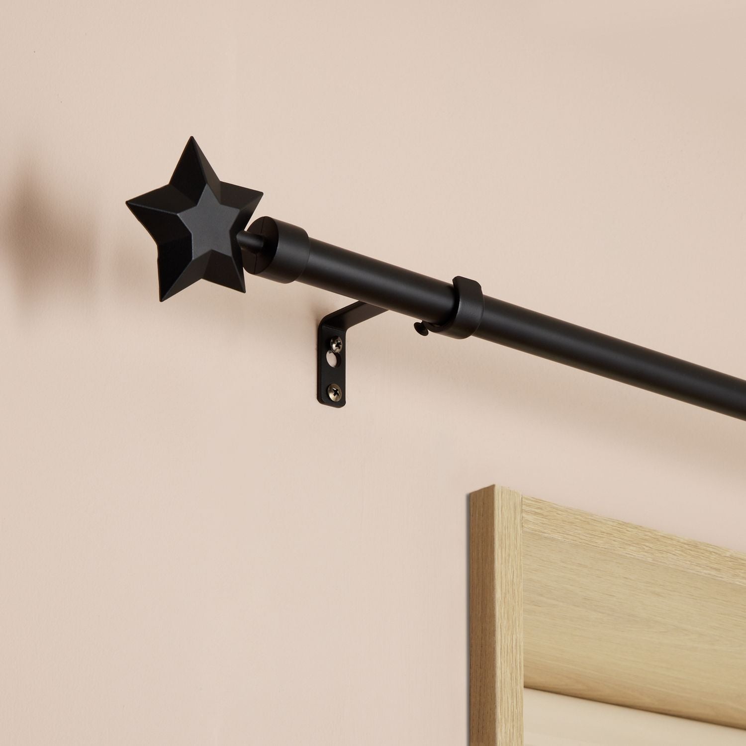 Argos Home black extendable curtain pole 120-210cm, imported from the UK