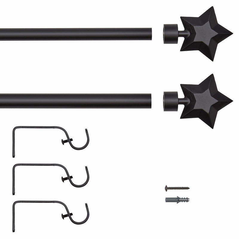 Argos Home black extendable curtain pole 120-210cm, imported from the UK