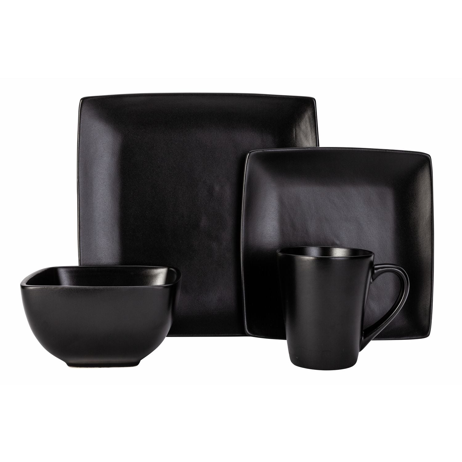 Argos Home stoneware dinner set black square 16 piece, UK version