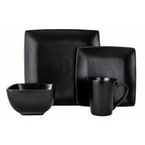 Argos Home stoneware dinner set black square 16 piece, UK version