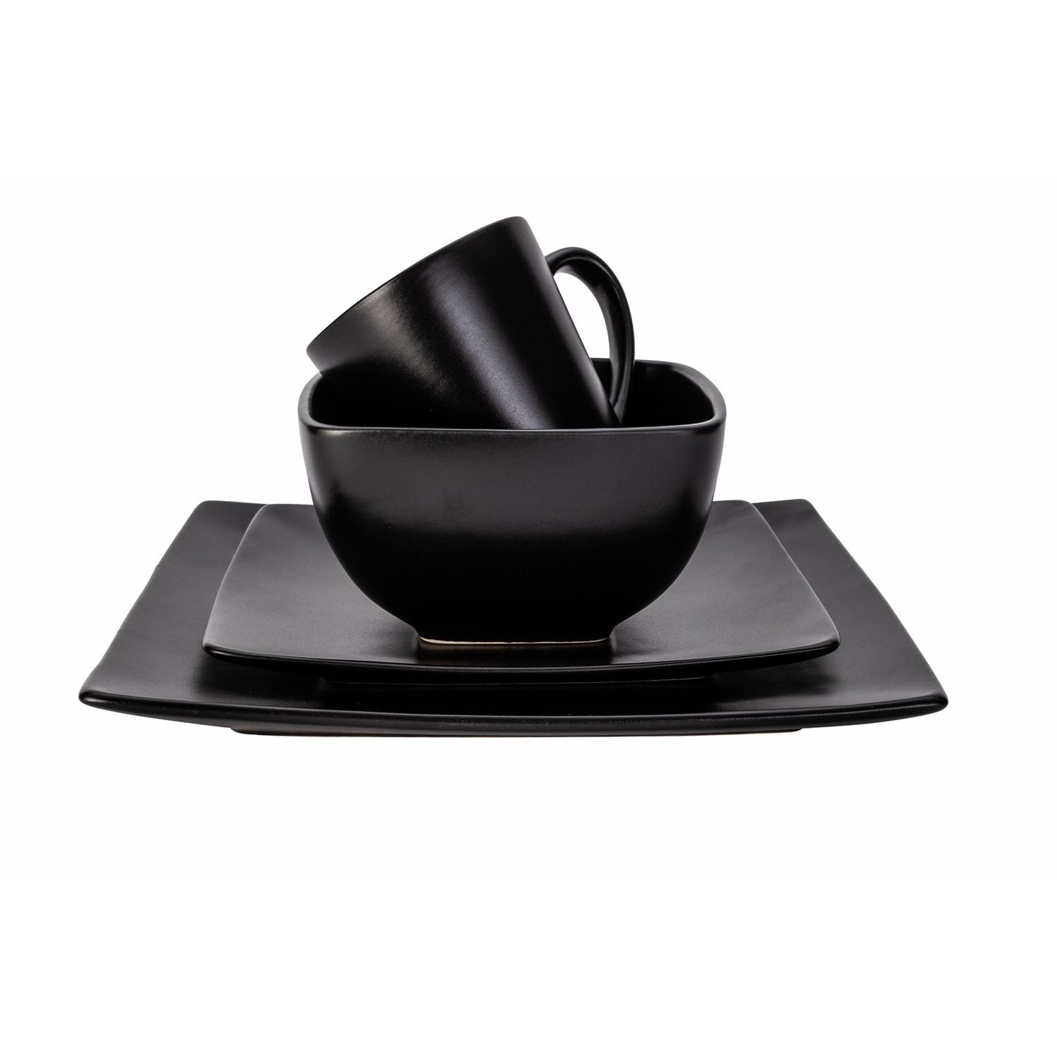 Argos Home stoneware dinner set black square 16 piece, UK version