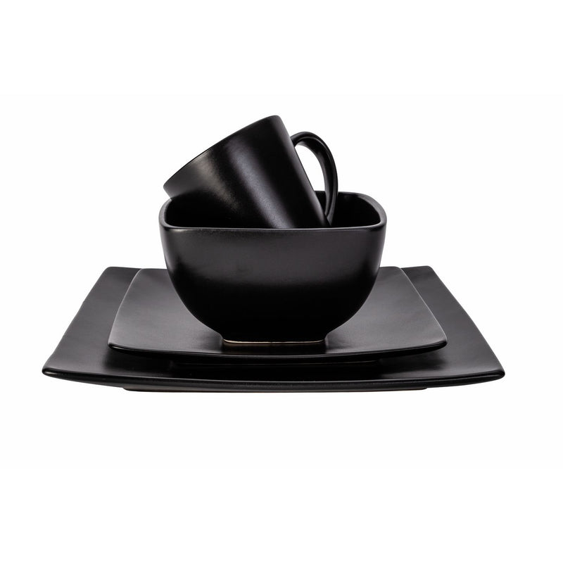 Argos Home stoneware dinner set black square 16 piece, UK version