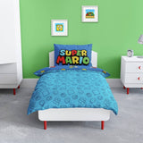 Nintendo Super Mario kids bedding set single blue - British product