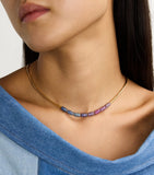Emily P. Wheeler yellow gold sapphire barrel necklace - British product
