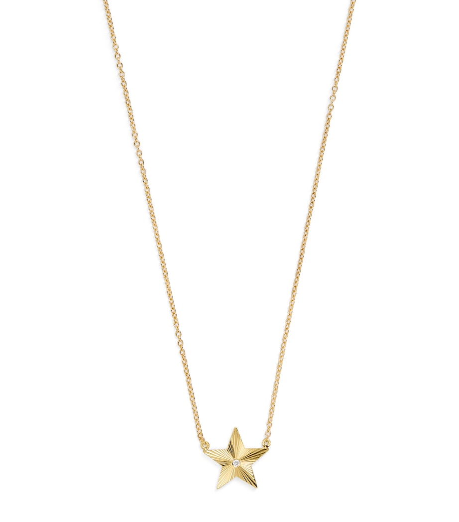Jennifer Meyer mini yellow gold and diamond 70s star necklace - British product