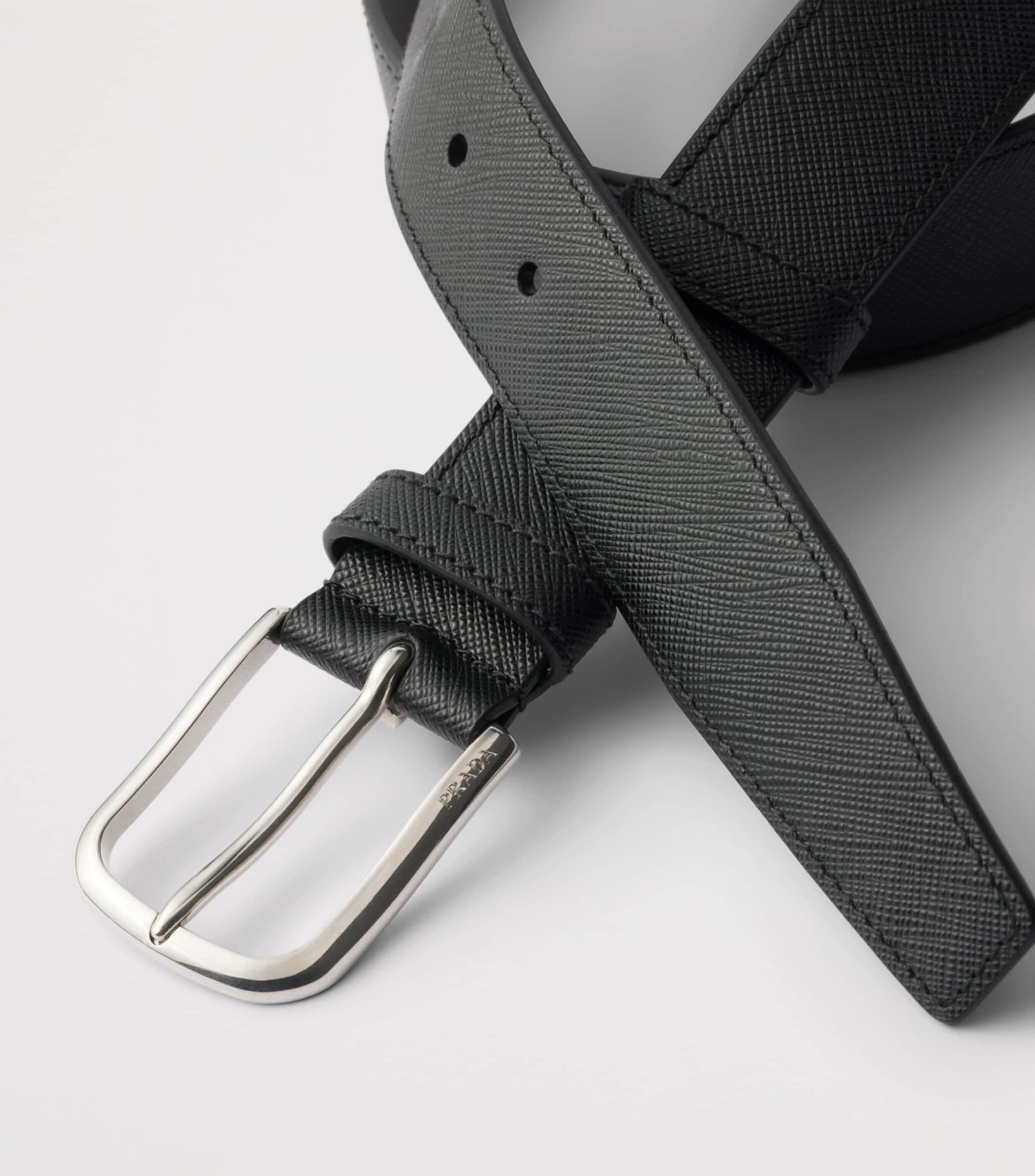 Prada Saffiano leather belt Italian luxury (British brand)
