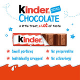 Kinder Milk Chocolate Medium Snack Bars Multipack 6x