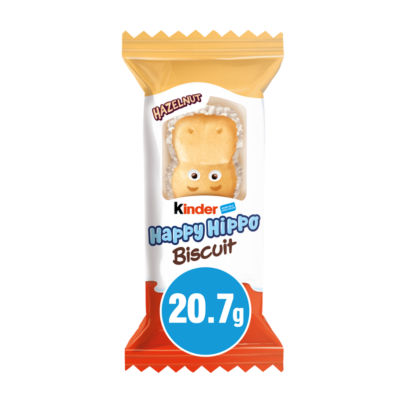 Kinder Happy Hippo hazelnut and milk wafer biscuit 20.7g - British product