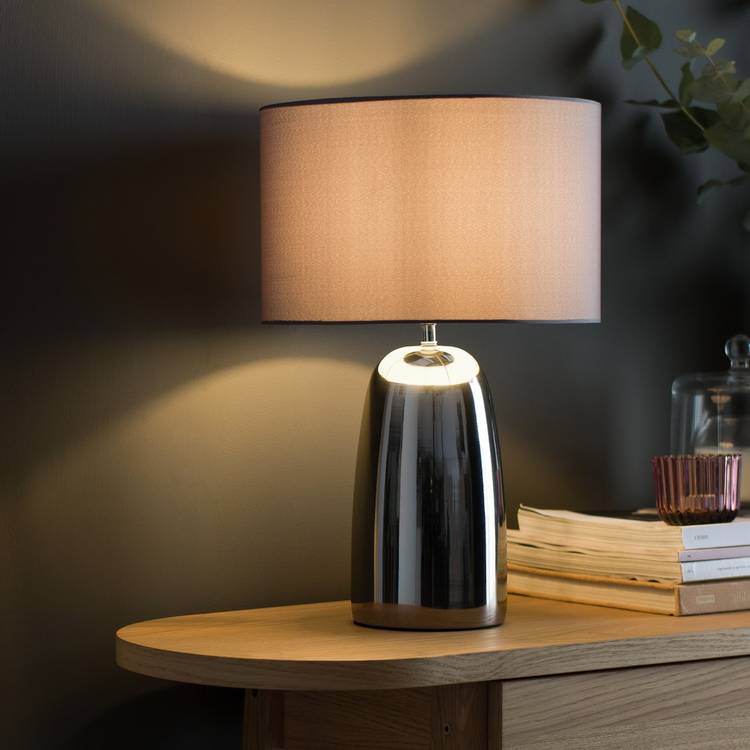 Habitat touch table lamp grey and chrome - British product
