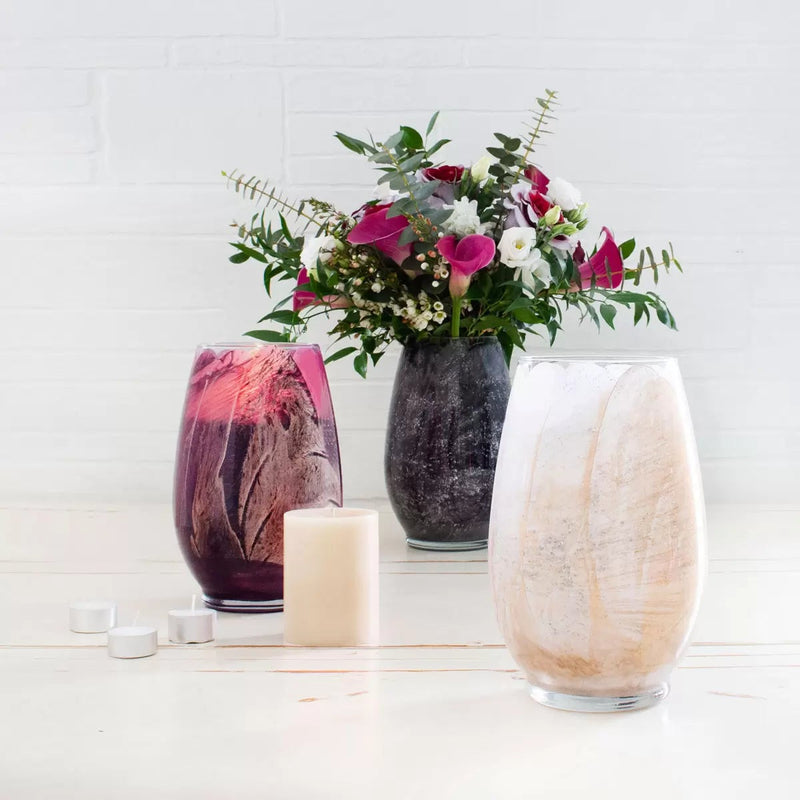 Northern Lights hand painted glass candle, imported from the UK