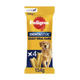 Pedigree Dentastix Daily Adult Large Dog Treats Dental Sticks x4 154g Dog chews Sainsburys   