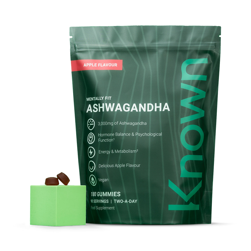 Known Nutrition Ashwagandha gummies apple flavour 180 count (British brand)