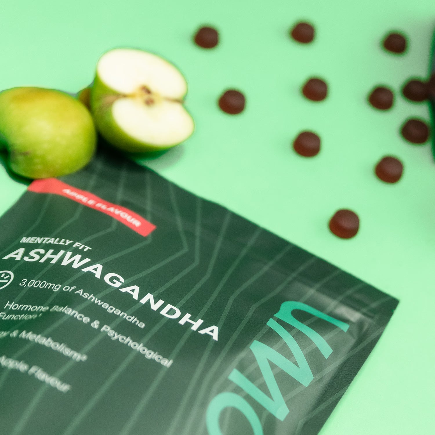 Known Nutrition Ashwagandha gummies apple flavour 180 count (British brand)