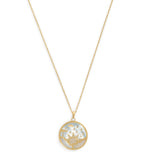L'Atelier Nawbar yellow gold and diamond sunrise pendant necklace, UK version
