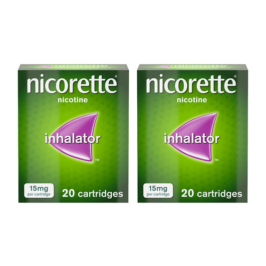 2 Nicorette 15mg Nicotine Inhalator Cartridges / 20 Cartridges Bundle GOODS ASDA   