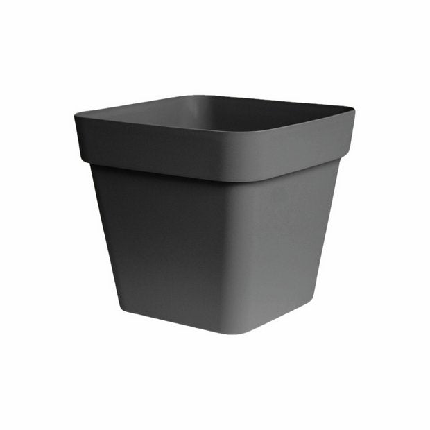 Ivyline Cleo square planter anthracite with wheels - British product