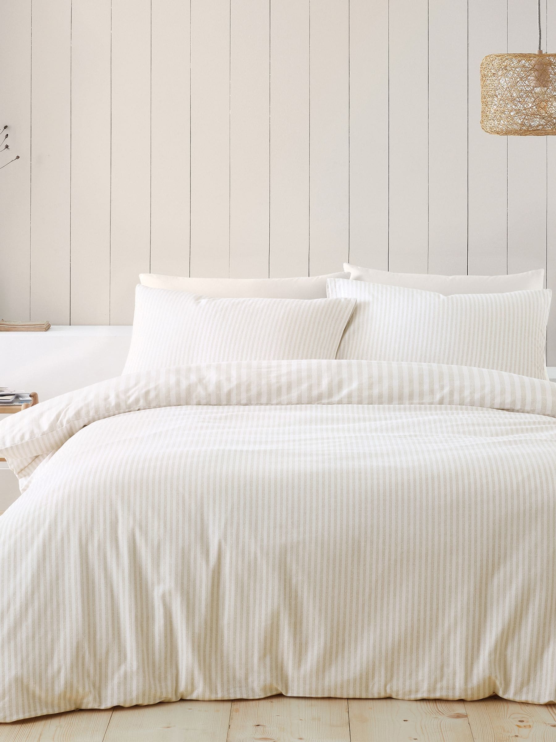Catherine Lansfield brushed cotton stripe duvet cover set - British product