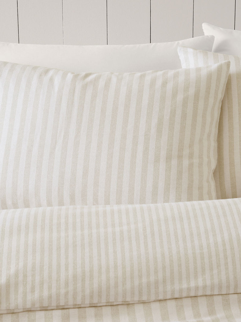 Catherine Lansfield brushed cotton stripe duvet cover set - British product