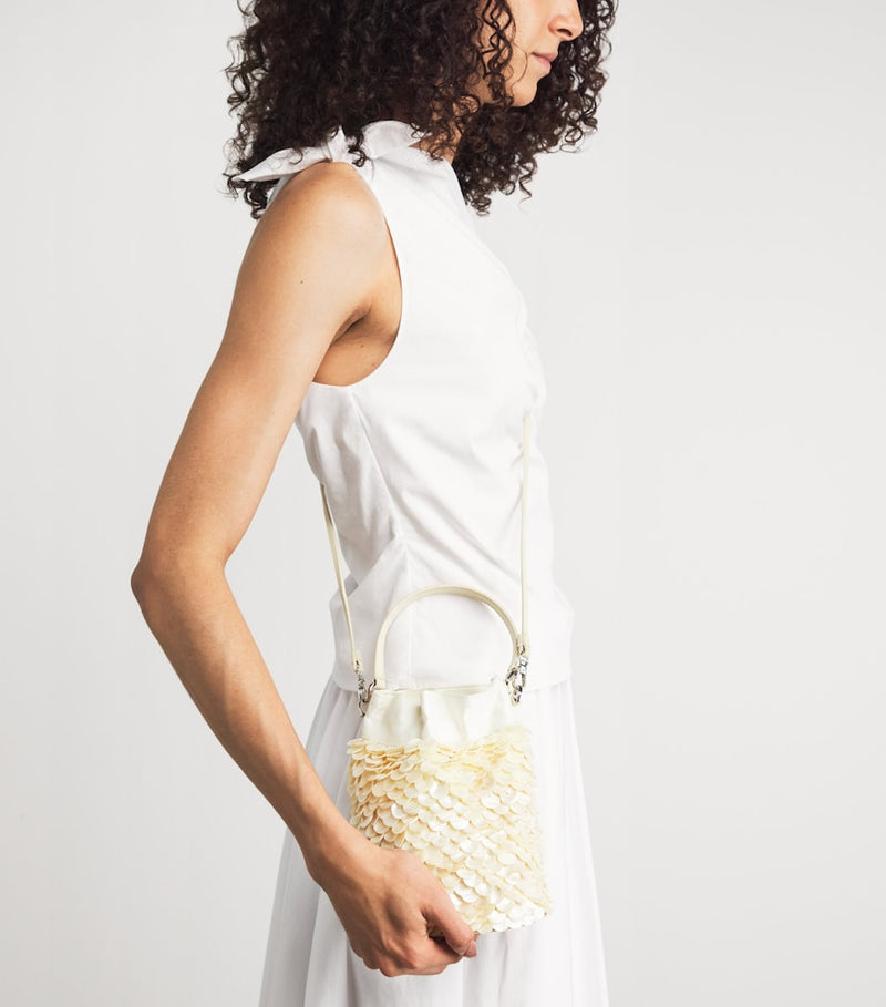 STAUD mini embellished Lila bucket bag 20cm - British product